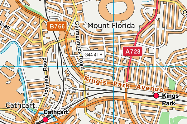 G44 4TH map - OS VectorMap District (Ordnance Survey)