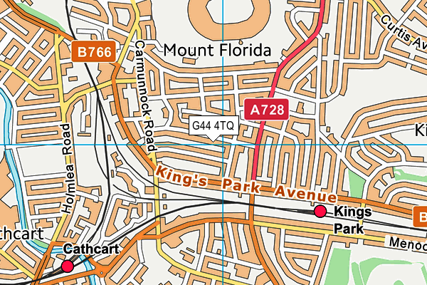 G44 4TQ map - OS VectorMap District (Ordnance Survey)