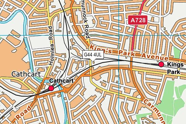 G44 4UL map - OS VectorMap District (Ordnance Survey)