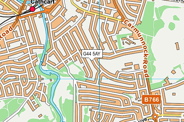 G44 5AY map - OS VectorMap District (Ordnance Survey)