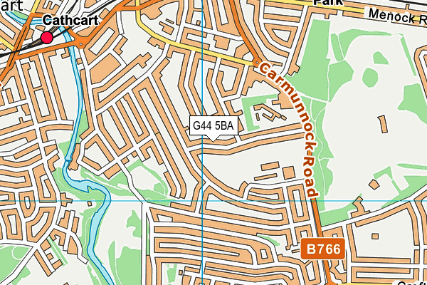G44 5BA map - OS VectorMap District (Ordnance Survey)