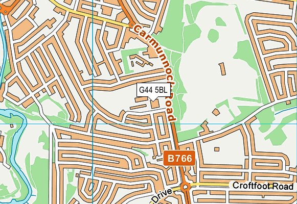 G44 5BL map - OS VectorMap District (Ordnance Survey)