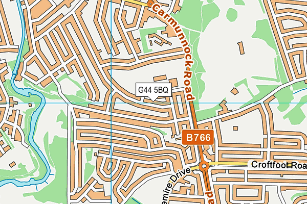 G44 5BQ map - OS VectorMap District (Ordnance Survey)