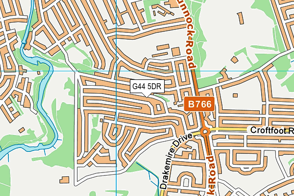 G44 5DR map - OS VectorMap District (Ordnance Survey)