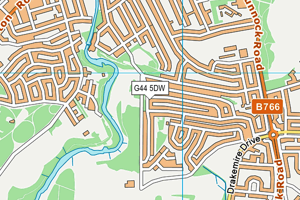 G44 5DW map - OS VectorMap District (Ordnance Survey)