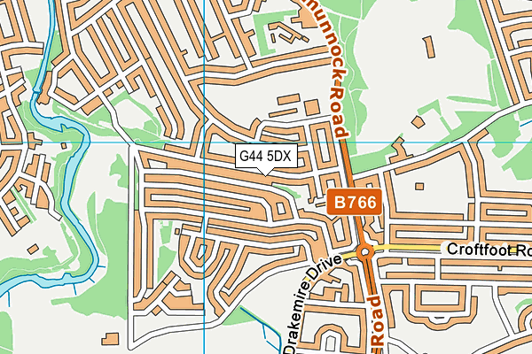 G44 5DX map - OS VectorMap District (Ordnance Survey)