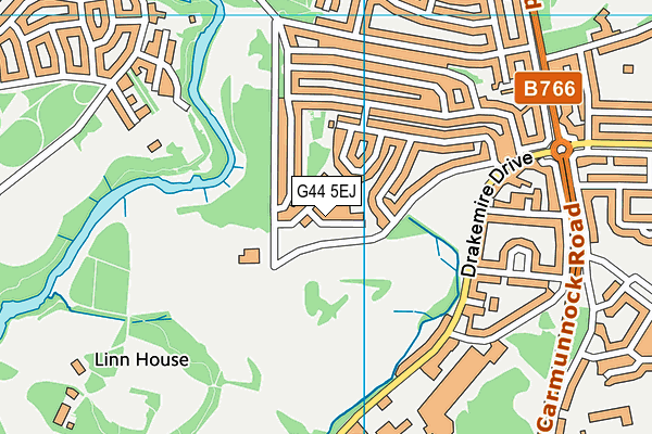 G44 5EJ map - OS VectorMap District (Ordnance Survey)