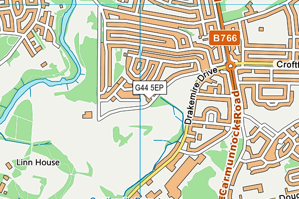 G44 5EP map - OS VectorMap District (Ordnance Survey)