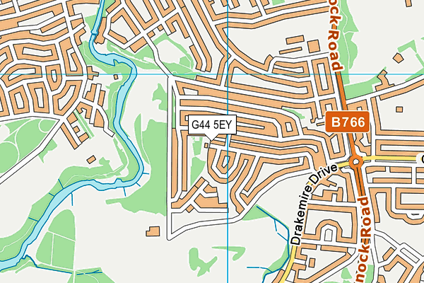 G44 5EY map - OS VectorMap District (Ordnance Survey)