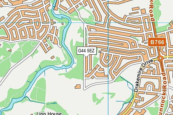 G44 5EZ map - OS VectorMap District (Ordnance Survey)