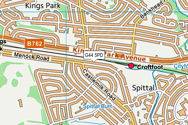 G44 5PD map - OS VectorMap District (Ordnance Survey)
