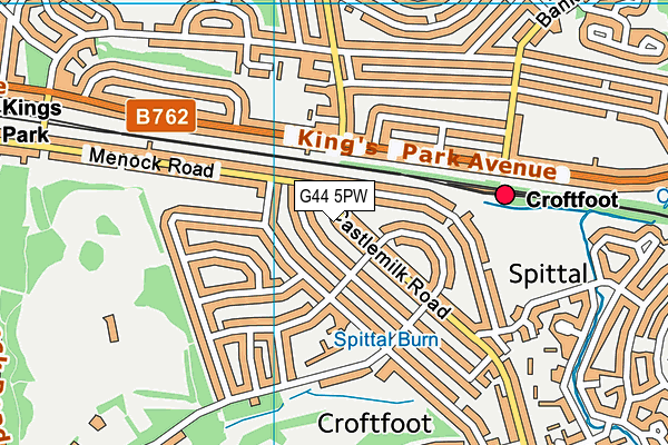 G44 5PW map - OS VectorMap District (Ordnance Survey)