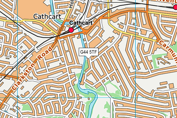 G44 5TF map - OS VectorMap District (Ordnance Survey)