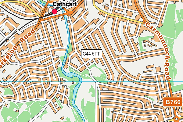 G44 5TT map - OS VectorMap District (Ordnance Survey)
