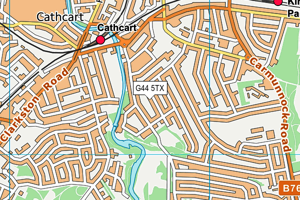 G44 5TX map - OS VectorMap District (Ordnance Survey)