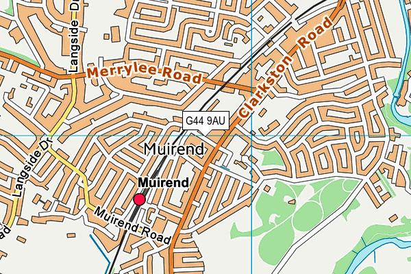 G44 9AU map - OS VectorMap District (Ordnance Survey)