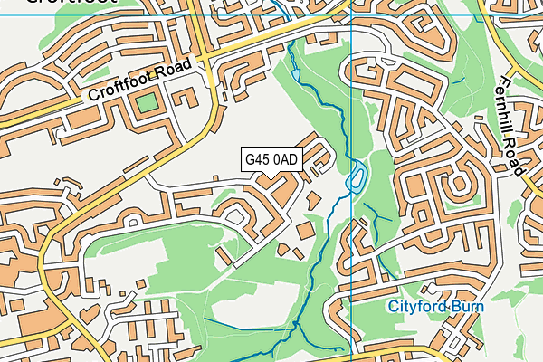 G45 0AD map - OS VectorMap District (Ordnance Survey)