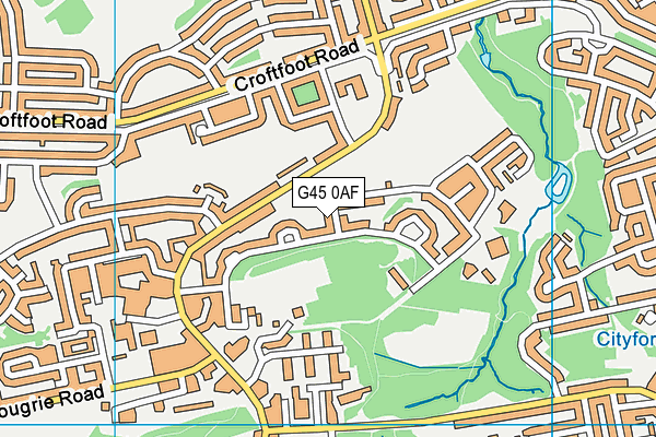 G45 0AF map - OS VectorMap District (Ordnance Survey)
