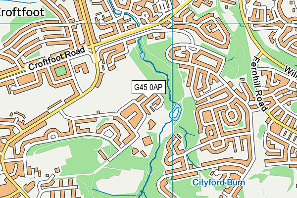 G45 0AP map - OS VectorMap District (Ordnance Survey)