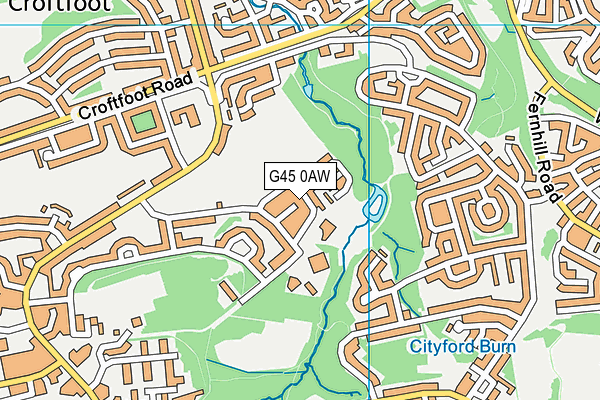 G45 0AW map - OS VectorMap District (Ordnance Survey)