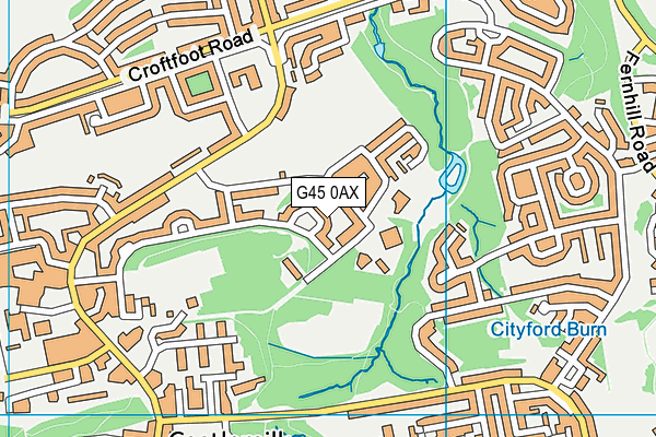 G45 0AX map - OS VectorMap District (Ordnance Survey)