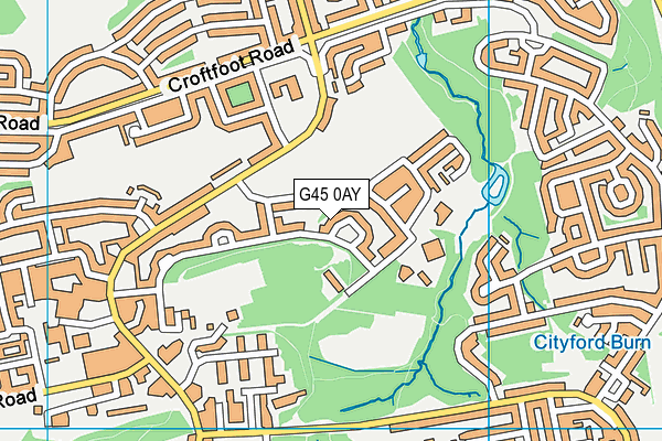 G45 0AY map - OS VectorMap District (Ordnance Survey)