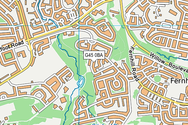 G45 0BA map - OS VectorMap District (Ordnance Survey)