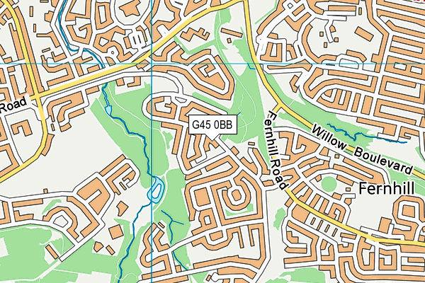 G45 0BB map - OS VectorMap District (Ordnance Survey)