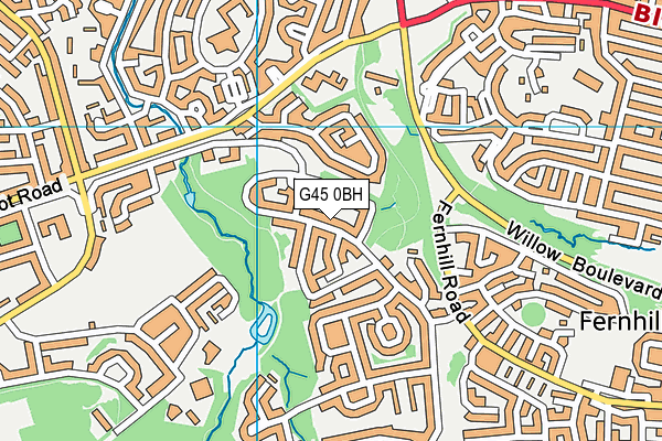 G45 0BH map - OS VectorMap District (Ordnance Survey)