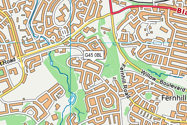 G45 0BL map - OS VectorMap District (Ordnance Survey)