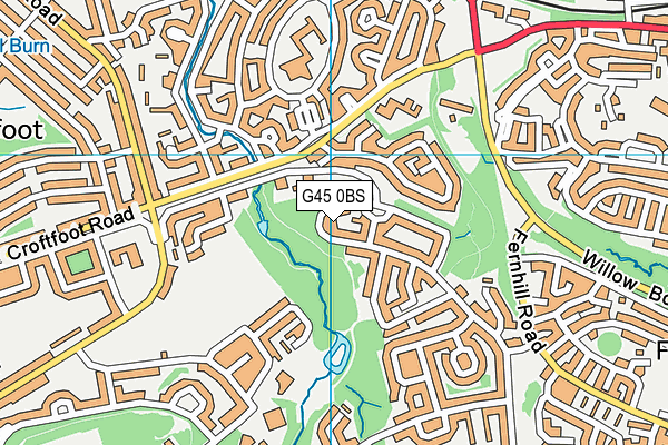 G45 0BS map - OS VectorMap District (Ordnance Survey)