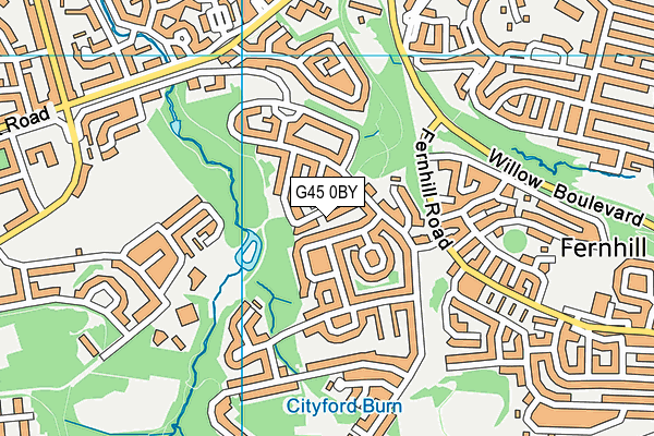 G45 0BY map - OS VectorMap District (Ordnance Survey)
