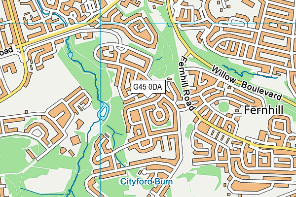 G45 0DA map - OS VectorMap District (Ordnance Survey)