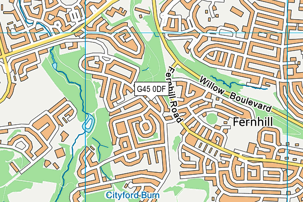 G45 0DF map - OS VectorMap District (Ordnance Survey)