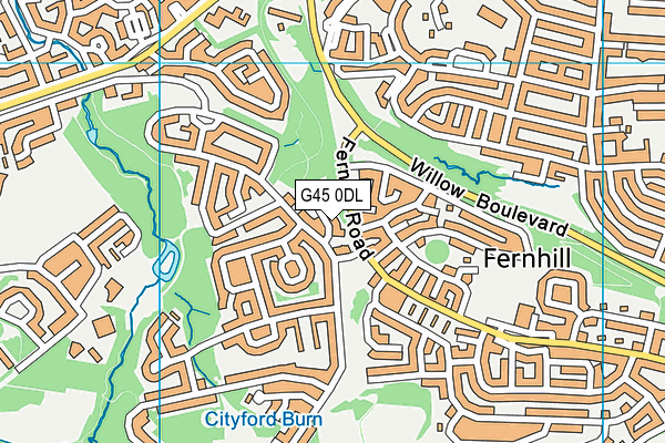 G45 0DL map - OS VectorMap District (Ordnance Survey)