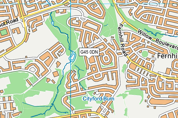 G45 0DN map - OS VectorMap District (Ordnance Survey)