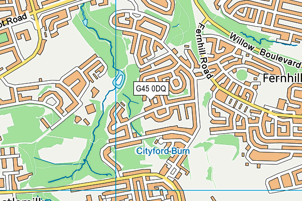 G45 0DQ map - OS VectorMap District (Ordnance Survey)