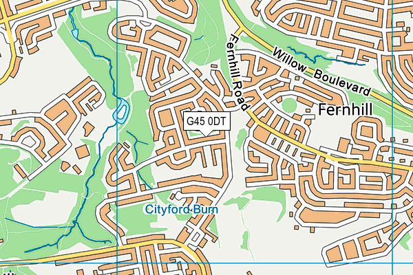 G45 0DT map - OS VectorMap District (Ordnance Survey)