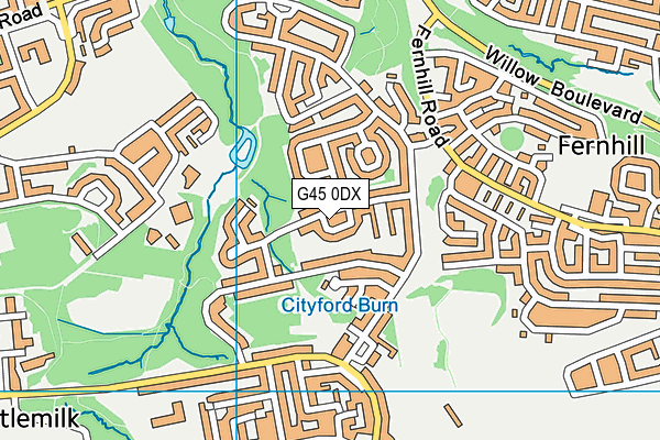 G45 0DX map - OS VectorMap District (Ordnance Survey)