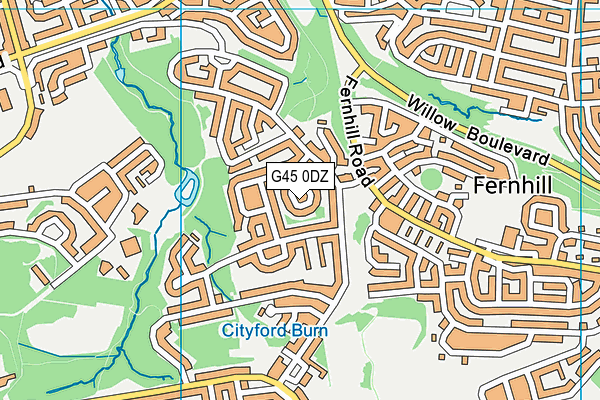 G45 0DZ map - OS VectorMap District (Ordnance Survey)