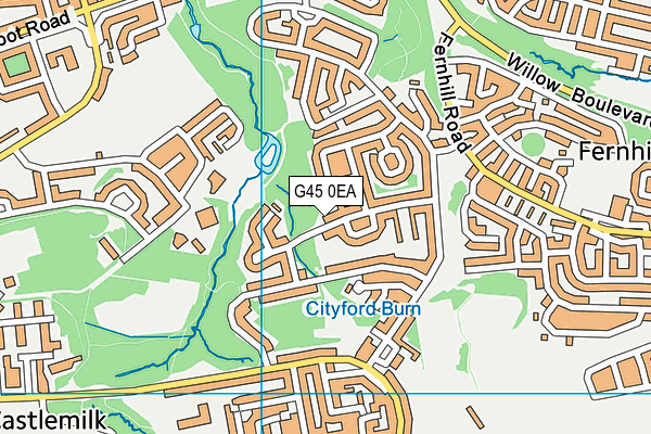 G45 0EA map - OS VectorMap District (Ordnance Survey)