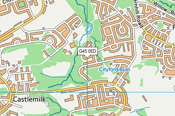 G45 0ED map - OS VectorMap District (Ordnance Survey)