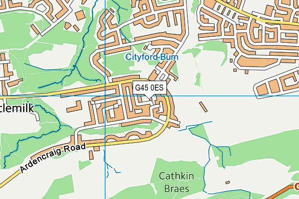G45 0ES map - OS VectorMap District (Ordnance Survey)