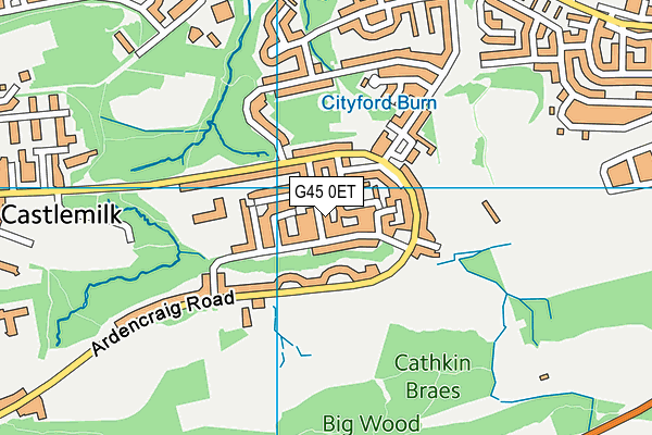 G45 0ET map - OS VectorMap District (Ordnance Survey)
