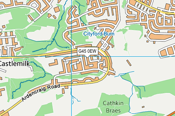 G45 0EW map - OS VectorMap District (Ordnance Survey)