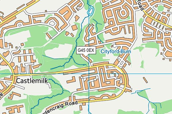G45 0EX map - OS VectorMap District (Ordnance Survey)