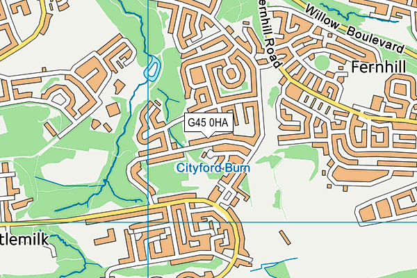 G45 0HA map - OS VectorMap District (Ordnance Survey)