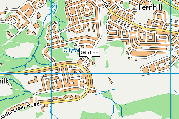 G45 0HF map - OS VectorMap District (Ordnance Survey)