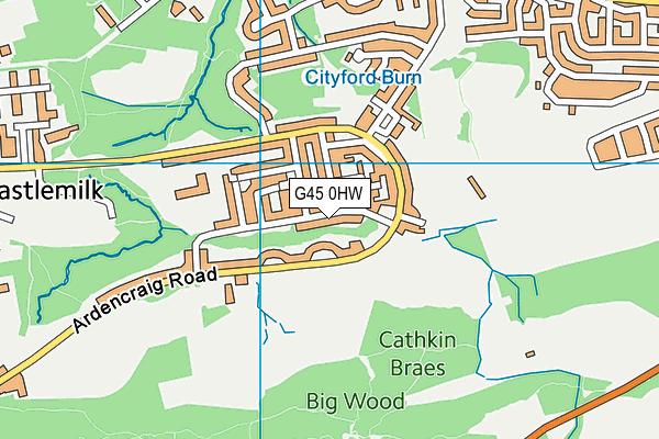 G45 0HW map - OS VectorMap District (Ordnance Survey)