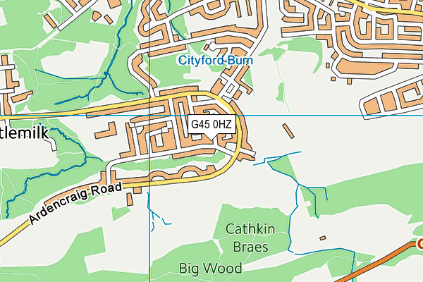 G45 0HZ map - OS VectorMap District (Ordnance Survey)